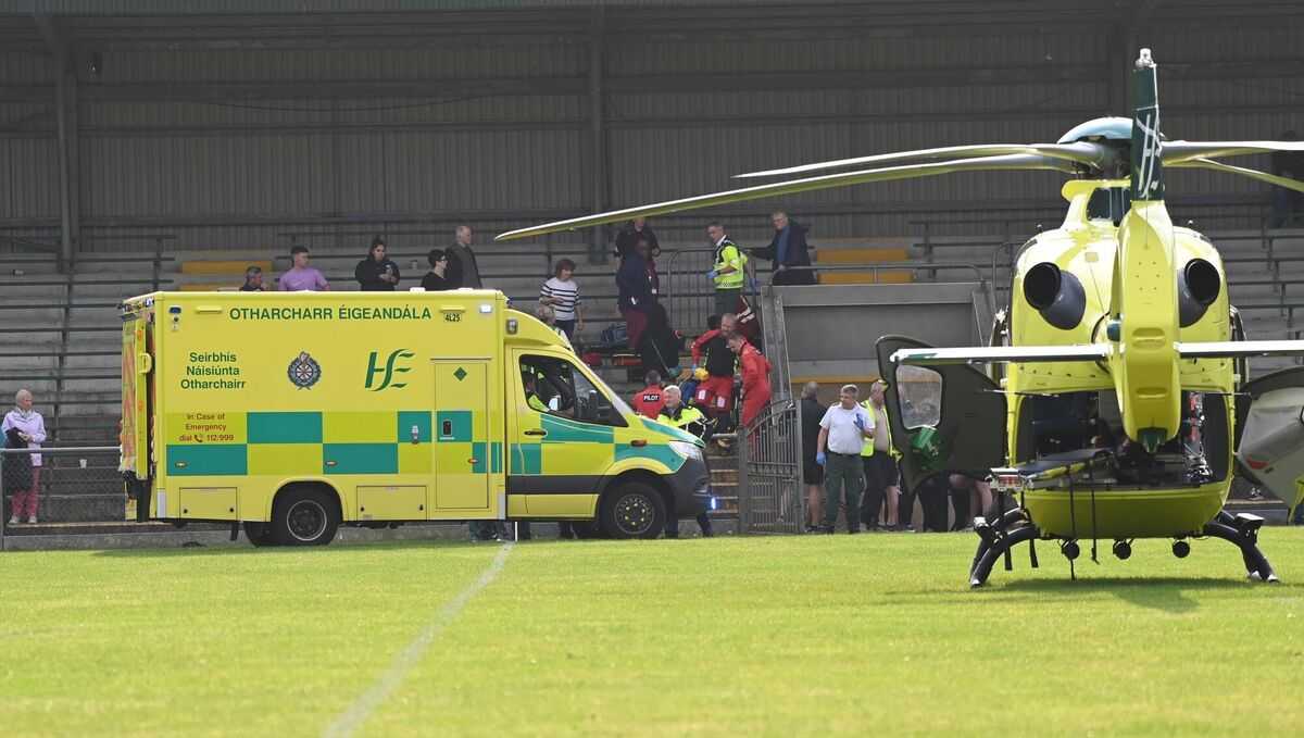 Ambulance services at the scene on Sunday in Castletownroche. Picture: Eddie O'Hare