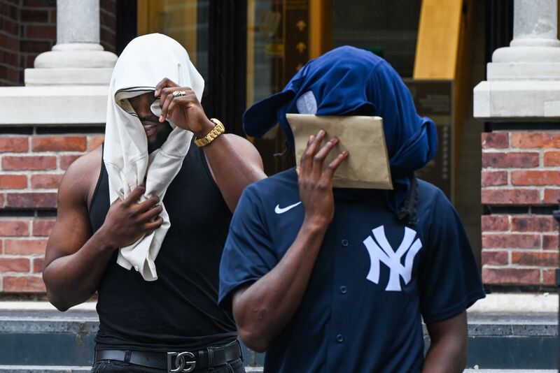 Two of the total 16 people arrested following serious public order incidents in Cork city on Sunday night pictured leaving the courthouse after their hearing on Monday. Picture Chani Anderson Two of the total 16 people arrested following serious public order incidents in Cork city on Sunday night pictured leaving the courthouse after their hearing on Monday. Picture Chani Anderson