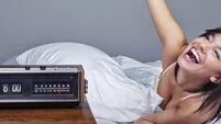 Enthusiastic Woman Waking Up on Monday Morning