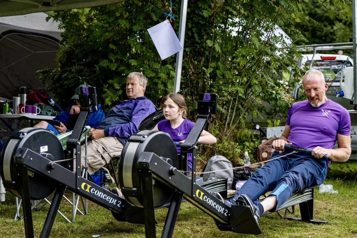 Caoimhe O’Driscoll and Tim Crowley from Rosscarbery warming up at the Irish Coastal Rowing Championships. Picture: Chani Anderson