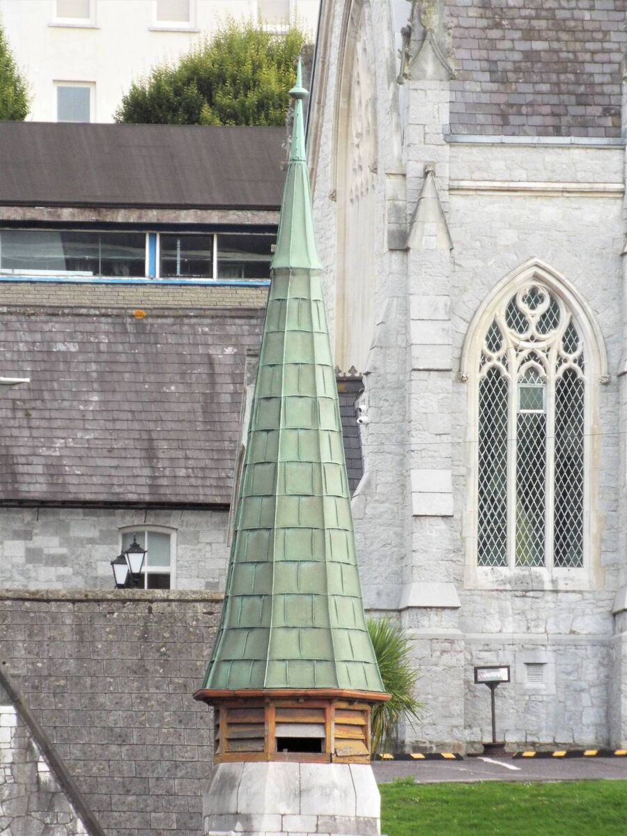 The copper turret on St Luke's Church on Summerhill North The copper turret on St Luke's Church on Summerhill North