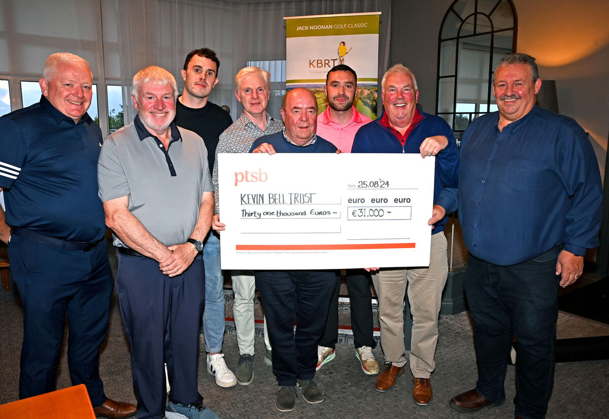 Members of the Jack Noonan golf classic organising committee from left, Paul O'Connell, Liam O'Keeffe, Ciarán Noonan, Hughie Kelleher, Shane O'Sullivan, Matthew Kavanagh and Brian Coughlan with Colin Bell, founder of the Kevin Bell trust. Picture: Eddie O'Hare Members of the Jack Noonan golf classic organising committee from left, Paul O'Connell, Liam O'Keeffe, Ciarán Noonan, Hughie Kelleher, Shane O'Sullivan, Matthew Kavanagh and Brian Coughlan with Colin Bell, founder of the Kevin Bell trust. Picture: Eddie O'Hare