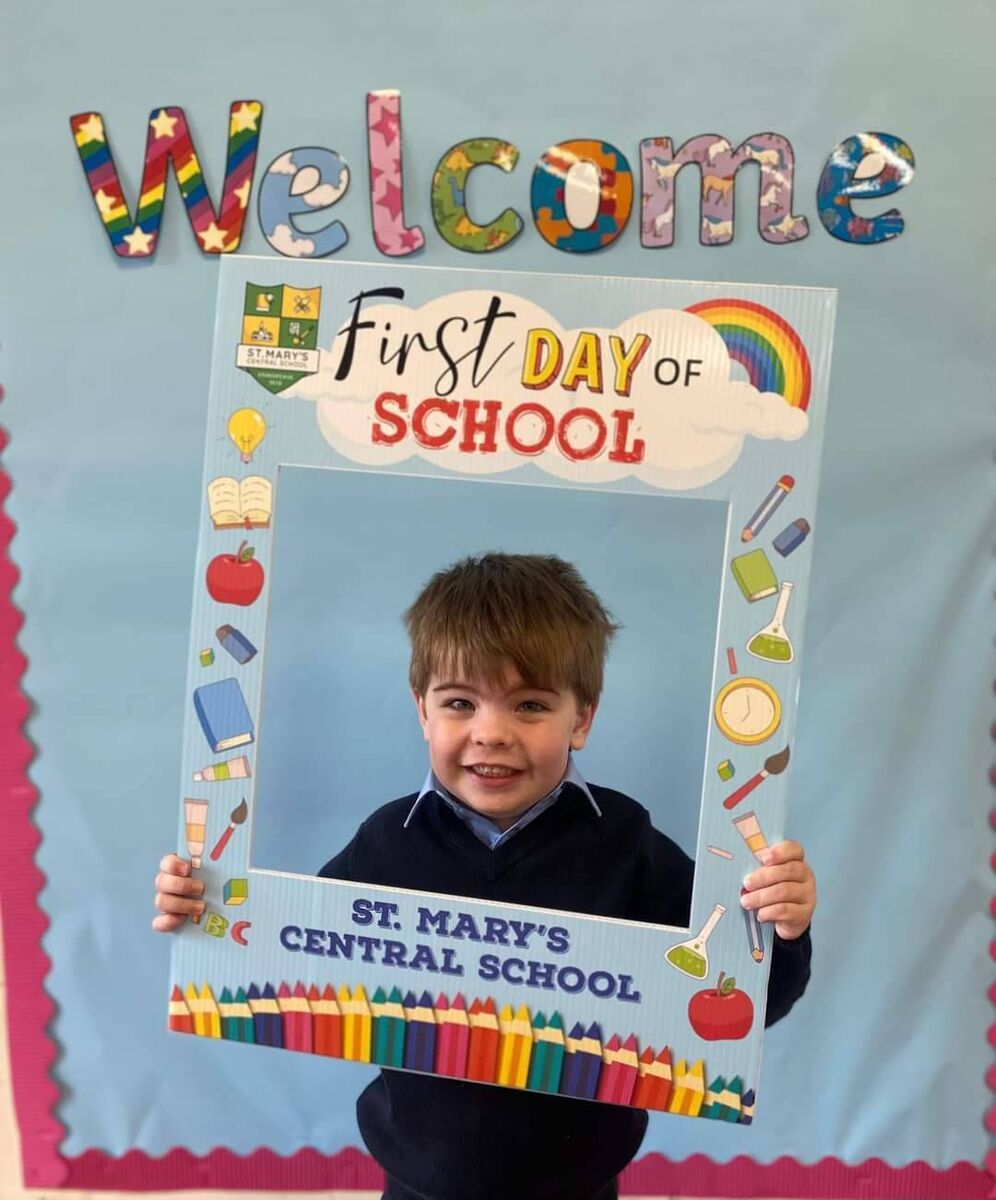 Ricky Helen, on his first day at school. Ricky Helen, on his first day at school.