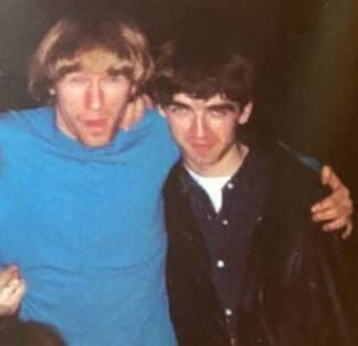 Paul Linehan of the Frank and Walters with Noel Gallagher.