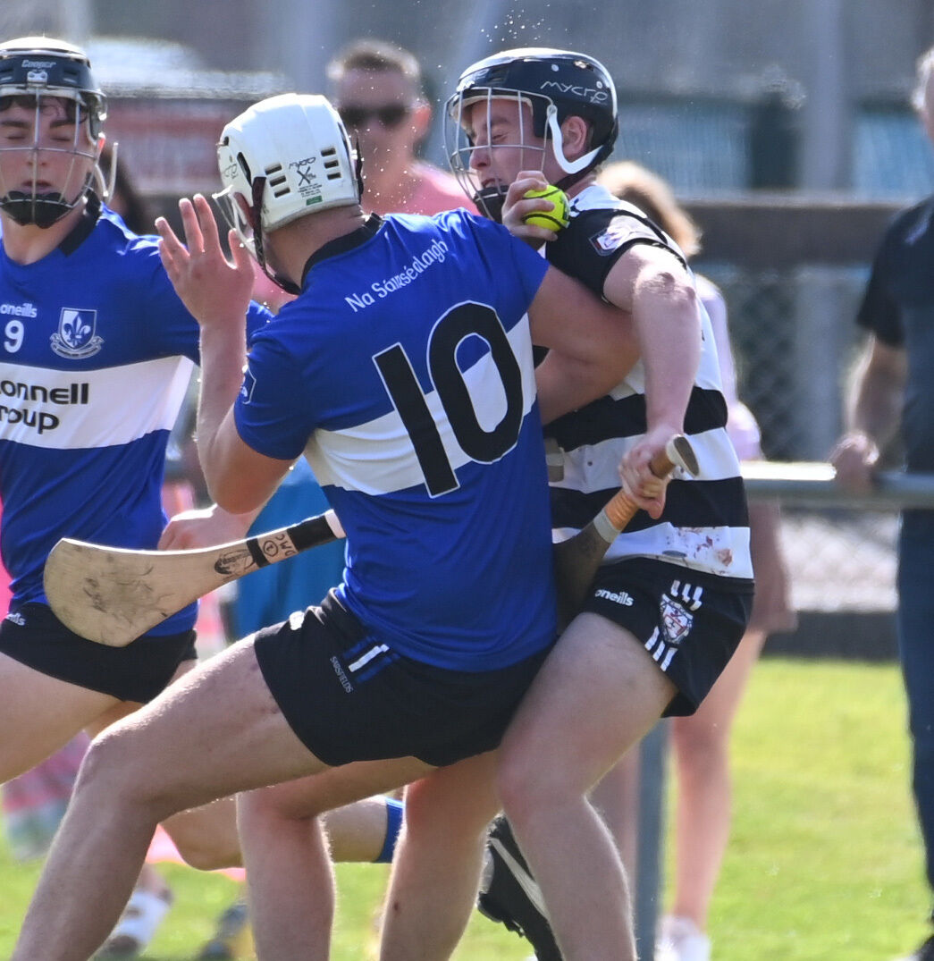 Midleton's Darragh Egan is tackled by Sarsfields' Danny McCarthy during the Rebel Óg Premier 1 league final at the Mardyke, which Midleton won. Picture: Eddie O'Hare Midleton's Darragh Egan is tackled by Sarsfields' Danny McCarthy during the Rebel Óg Premier 1 league final at the Mardyke, which Midleton won. Picture: Eddie O'Hare