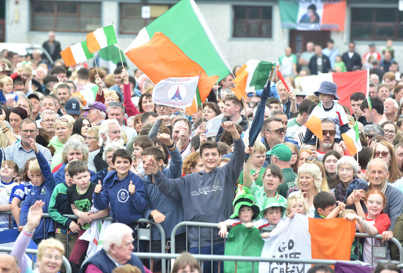 Crowds at the homecoming. Picture: Eddie O'Hare Crowds at the homecoming. Picture: Eddie O'Hare