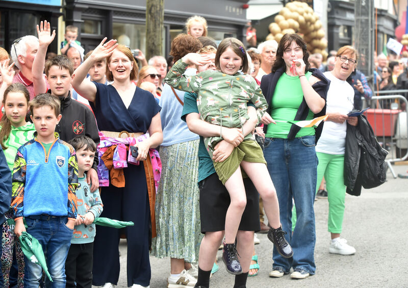 Excitement in Skibbereen at the homecoming. Picture: Eddie O'Hare