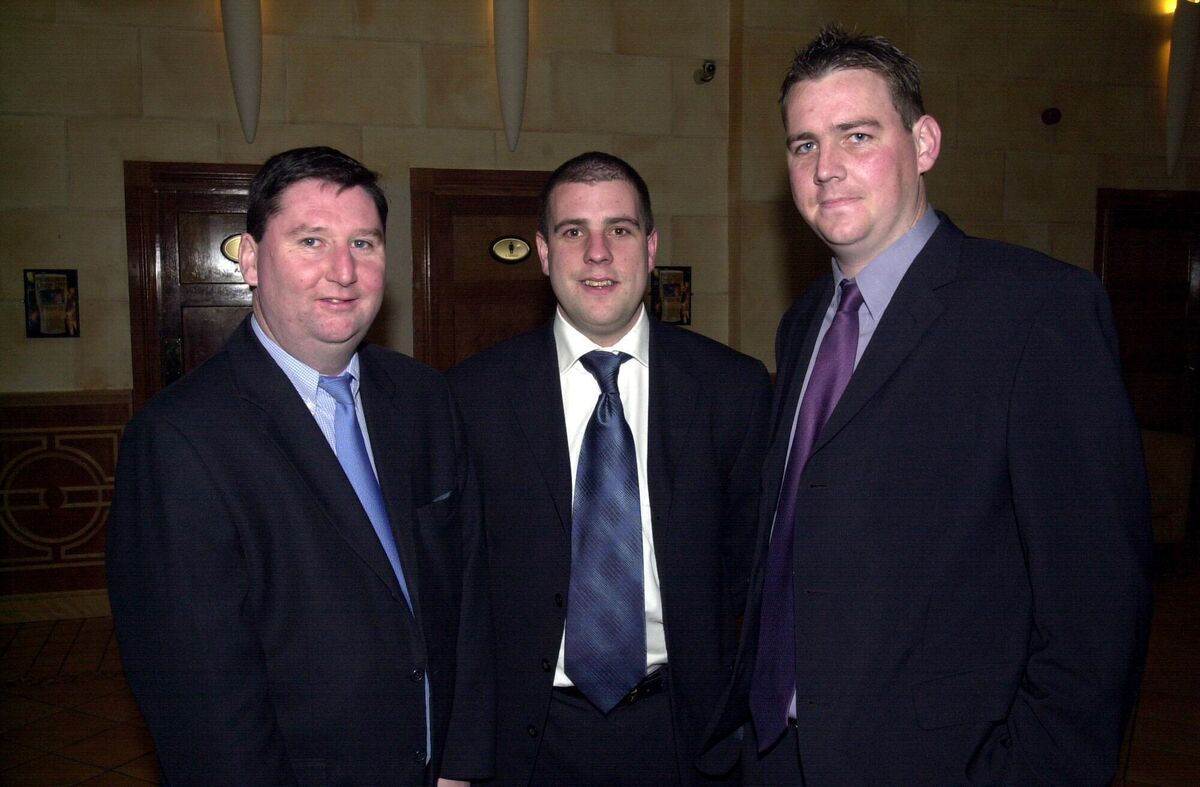 Frank Barry (centre) with Denis Whooley and Cliff Notley at the St Michael's GFC dinner dance at Rochestown Park Hotel in 2004. Picture: Gavin Browne