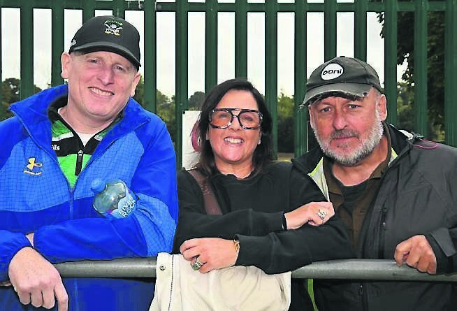George and Lisa Mansfield with Denis Daly at Douglas GAA Club.