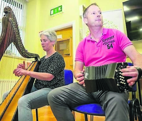 Members of Douglas Ceoltas provided music after a public talk held at the Togher Community Centre recently.	Picture: Noel Sweeney
                    