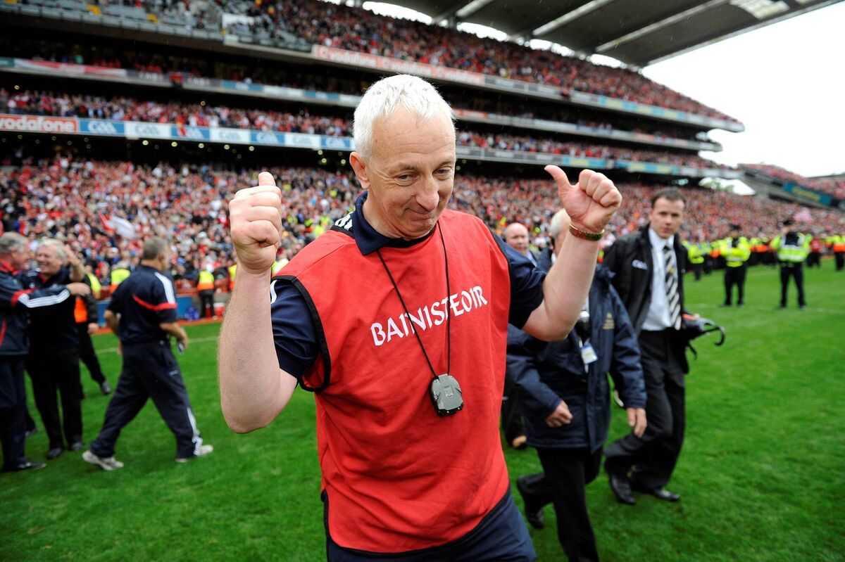 Cork football manager Conor Counihan celebrates after his side won the All-Ireland SFC title in 2010. Picture: Dan Linehan Cork football manager Conor Counihan celebrates after his side won the All-Ireland SFC title in 2010. Picture: Dan Linehan