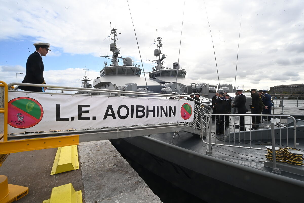 The vessels P71 and P72 berthed side by side. Naming and commissioning ceremony of LÉ Aoibhinn and LÉ Gobnait at Haulbowline Naval Base, Co Cork. Pic: Larry Cummins The vessels P71 and P72 berthed side by side. Naming and commissioning ceremony of LÉ Aoibhinn and LÉ Gobnait at Haulbowline Naval Base, Co Cork. Pic: Larry Cummins