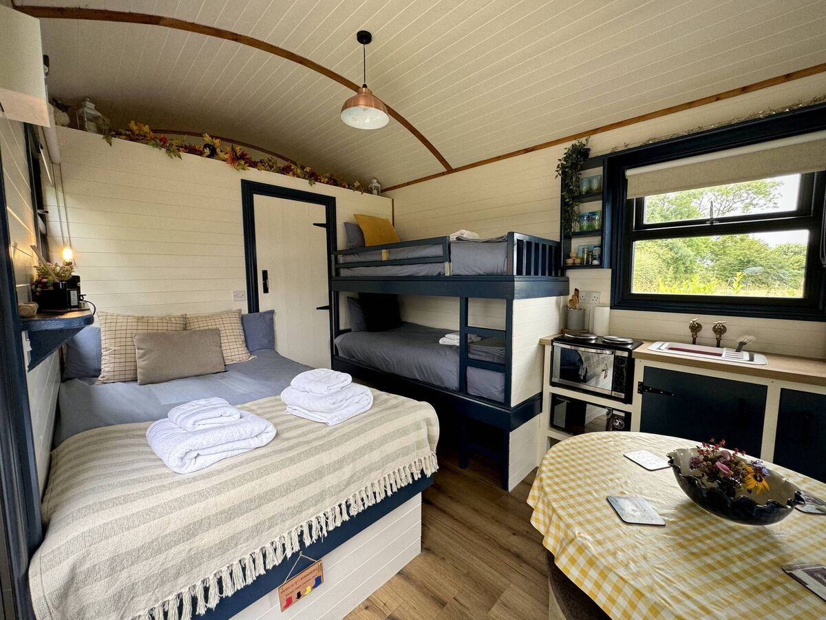 Inside the shepherd's hut at Foxglove Lodge in East Cork Picture: Breda Graham Inside the shepherd's hut at Foxglove Lodge in East Cork Picture: Breda Graham