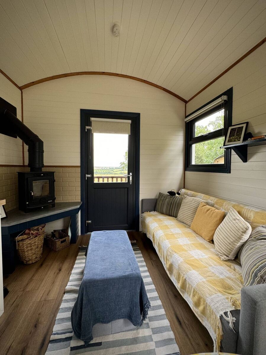 Inside the hut. Inside the hut.