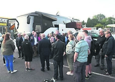 Michael Collins TD speaking to patients and family about to board the ‘Blind Bus’ at Bishopstown, before it made its 165th trip to Northern Ireland, taking patients to Derry for cataract treatment. Picture: Larry Cummins
Michael Collins TD speaking to patients and family about to board the ‘Blind Bus’ at Bishopstown, before it made its 165th trip to Northern Ireland, taking patients to Derry for cataract treatment. Picture: Larry Cummins