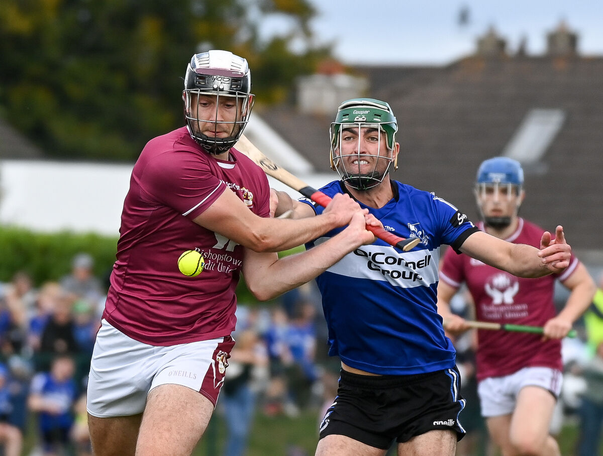 Bishopstown's Colm O'Driscoll gets away from Sarsfields' Cillian Roche to score a point. Picture: David Keane.