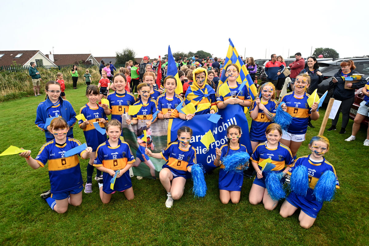Girls from Carrigtwohill enjoying the football blitz. Pictures: Larry Cummins. Girls from Carrigtwohill enjoying the football blitz. Pictures: Larry Cummins.
