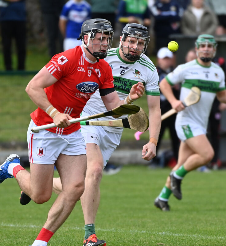 Charleville's Darragh Fitzgibbon racing onto the sliotar with Kanturk's Ryan Walsh. Picture: Eddie O'Hare
