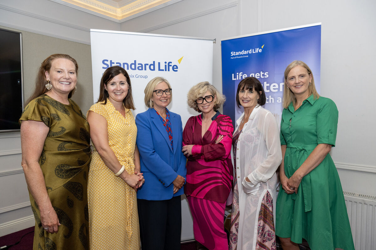 From left: Charlotte Riordan, Standard Life, Dee White, Standard Life; Ann Kelleher, non-executive director, Standard Life; Sonya Lennon, host, Second Life mentoro; Loretta Dignam, The Menopause Hub and Olive Kingston, Standard Life pictured at the Women and Pensions Lunch held at Cork's Vienna Woods Hotel. Picture: Brian Lougheed
