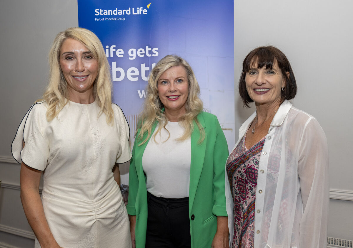 Louise Mahon, Holkate Financial Advisers; Hazel Monaher and Lorette Dignam, The Menopause Hub, pictured at the Women and Pensions Lunch. Picture: Brian Lougheed