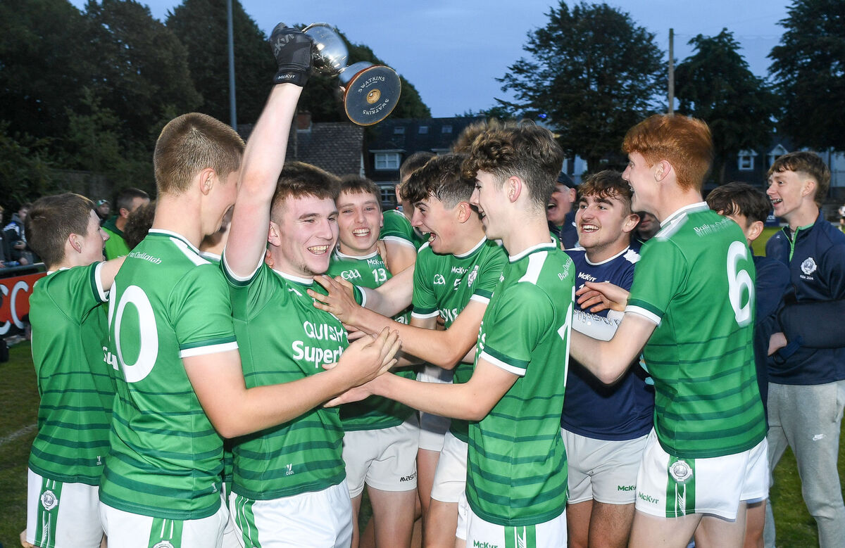 Ballincollig celebrating their victory over St Finbarr's in the U15 Premier 1 Football League final at the Mardyke. Picture: David Keane.  Ballincollig celebrating their victory over St Finbarr's in the U15 Premier 1 Football League final at the Mardyke. Picture: David Keane.