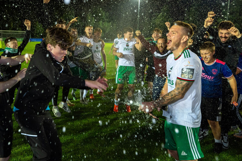 Cork’s Sean Murray celebrates winning the First Division. Picture: INPHO/Morgan Treacy
