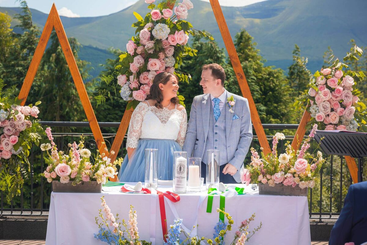 The bride and groom. The bride and groom.