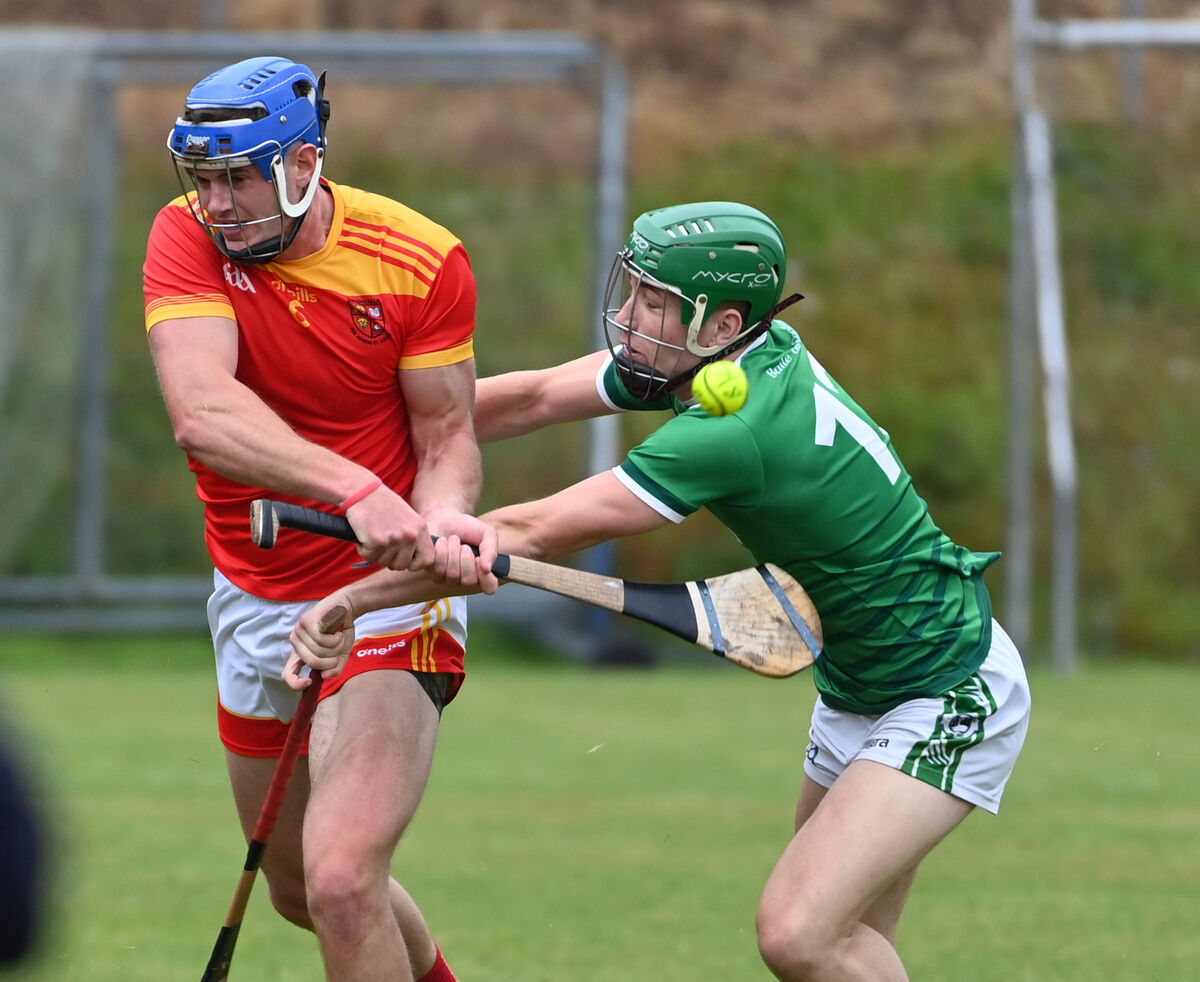 Mallow's Darragh Moynihan is tackled by Ballincollig's Seán O'Neill during their PIHC encounter in Ballyanly in August. Picture: Eddie O'Hare Mallow's Darragh Moynihan is tackled by Ballincollig's Seán O'Neill during their PIHC encounter in Ballyanly in August. Picture: Eddie O'Hare