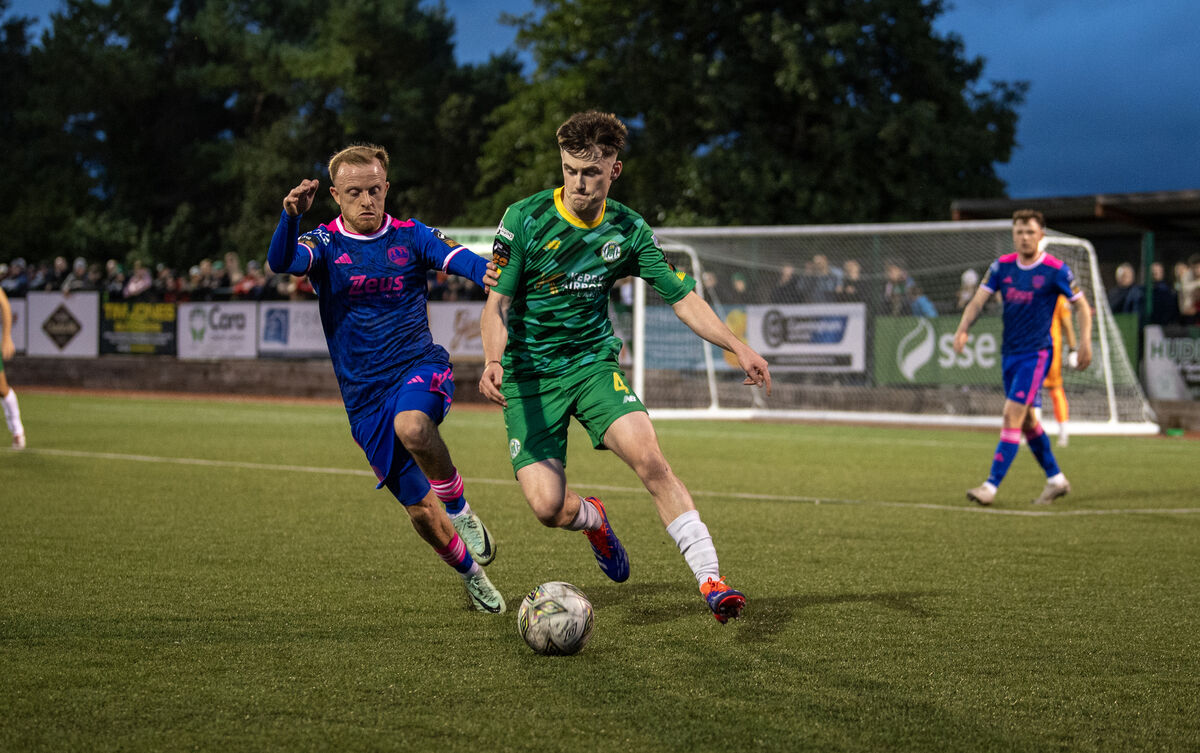 Cork City's Jack Doherty closes in on Kerry's Oran Crowe. Picture: Domnick Walsh Cork City's Jack Doherty closes in on Kerry's Oran Crowe. Picture: Domnick Walsh