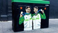 Cork sporting heroes Paul O'Donovan and Fintan McCarthy captured in new city centre painting 