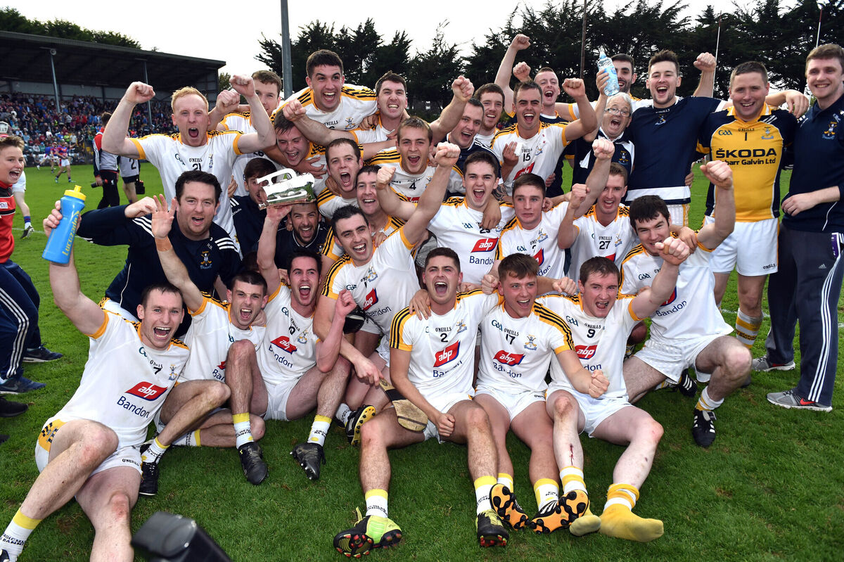 Bandon players celebrate after defeating Fermoy in the Cork PIHC final at Pairc Ui Rinn in 2016. Picture: Eddie O'Hare