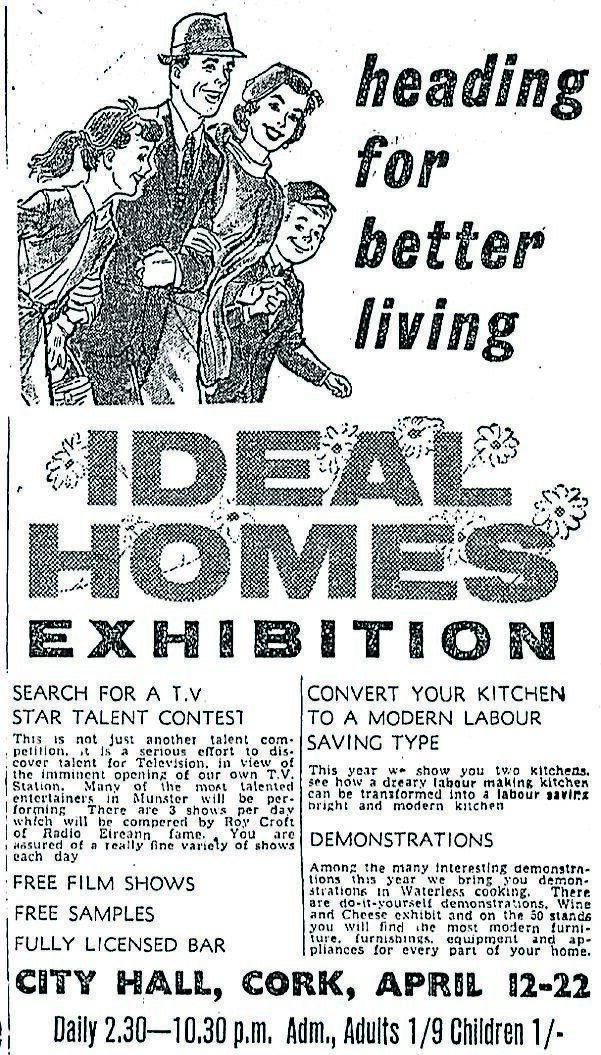 An ad for the Ideal Homes Exhibition and Search For A TV Star Talent Contest in the Echo on April 19, 1961