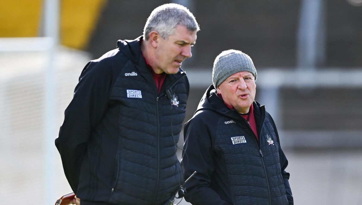 Cork coach Kevin Walsh and manager John Cleary earlier this season. Picture: Piaras Ó Mídheach/Sportsfile