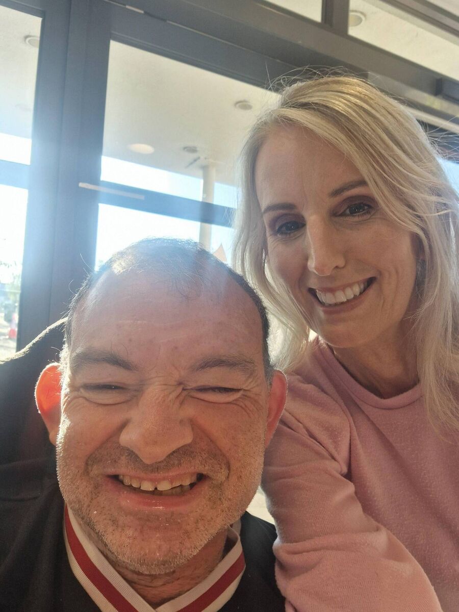Lorna Hughes and Abode resident Joe Butler. Lorna Hughes and Abode resident Joe Butler.
