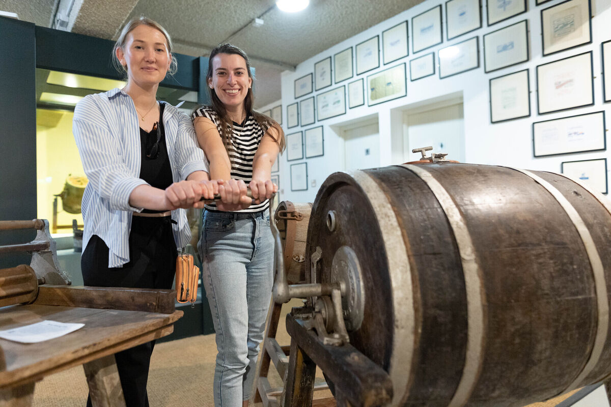 Aideen O’Flynn, Milford and Ciara Moore, Ballinlough on a tour of the Butter Museum for the Cork on a Fork Festival. The museum will be open beyond closing time on Culture Night, on Friday September 20. Picture: Darragh Kane