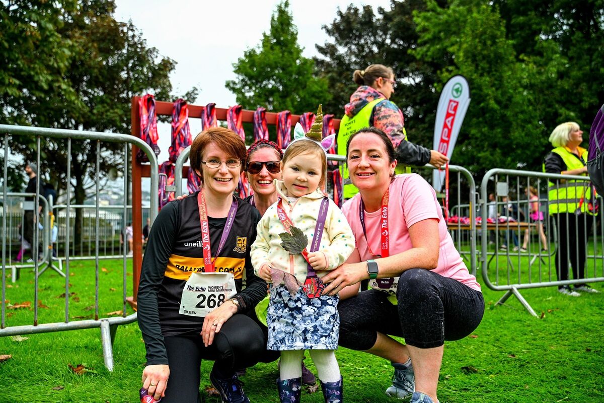 Eileen and Claire Healy with Sadie and Geraldine Merrigan celebrating after they participated on behalf of Marymount. Picture: Chani Anderson