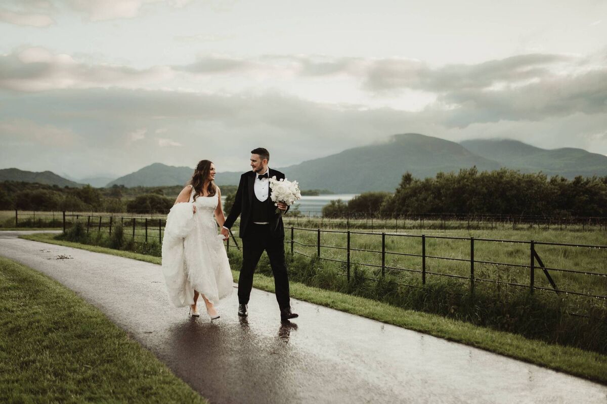 It rained all day, but the couple had a brief window where shots were taken at Killarney National Park.