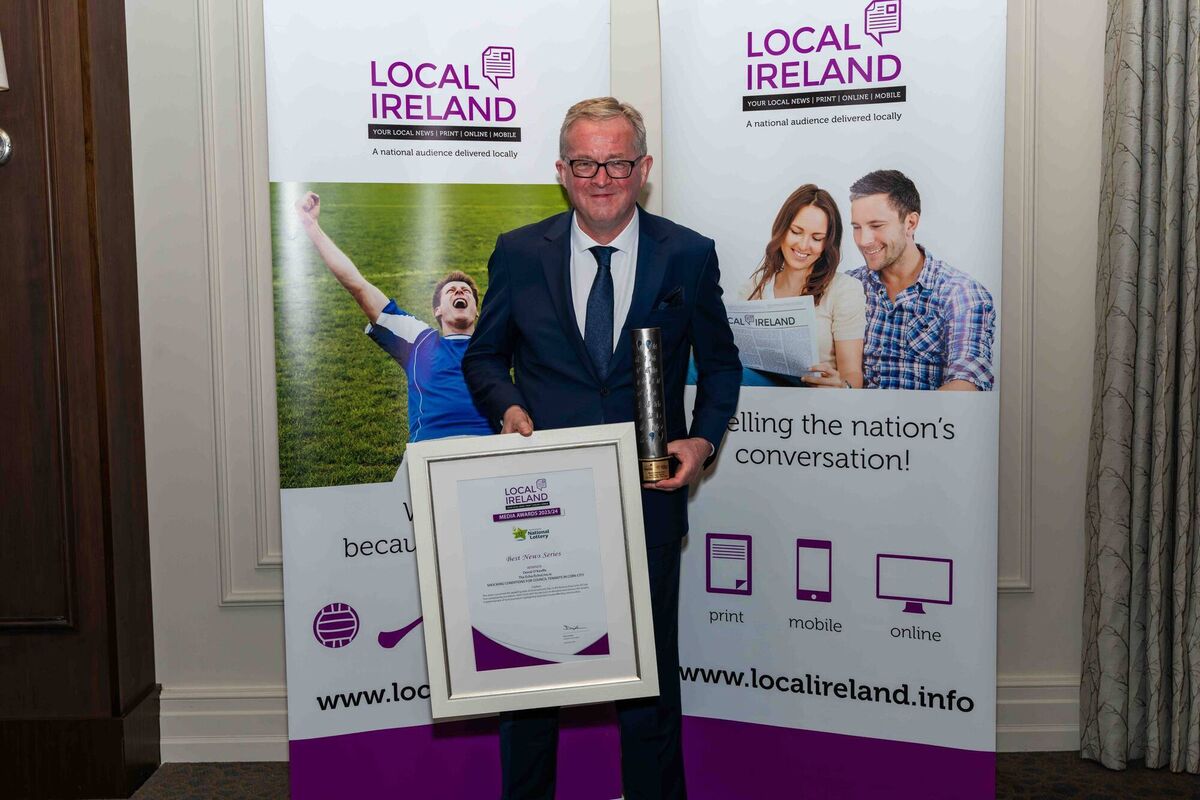 Donal O'Keeffe. Winner of Best News Series at the Local Ireland Media Awards.