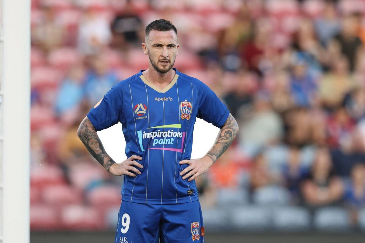 Roy O'Donovan of the Jets reacts during the A-League match between the Newcastle Jets and Western United FC at McDonald Jones Stadium