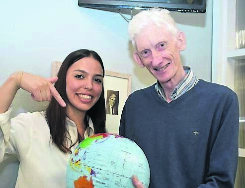 Bernard Buckley, Ballincollig, chatting with Trócaire’s campaign outreach officer Faten Alsourani at the ‘Climate Justice Now’ photo exhibition at Cork City Library on Culture Night.