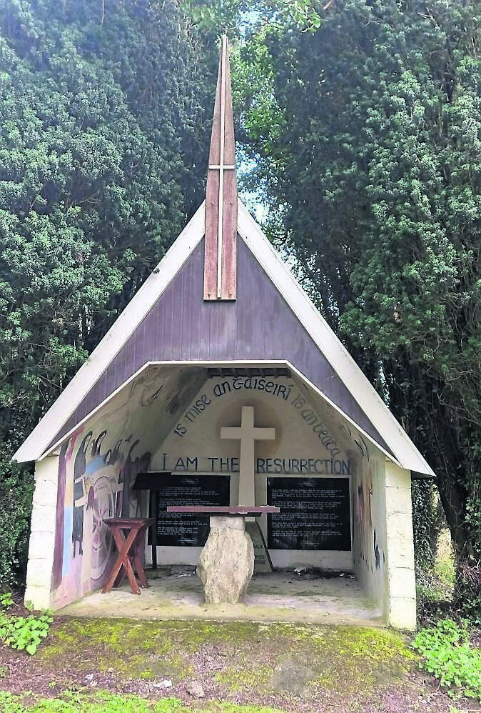 The little Chapel of remembrance at Macroom’s Famine burial site. The little Chapel of remembrance at Macroom’s Famine burial site.