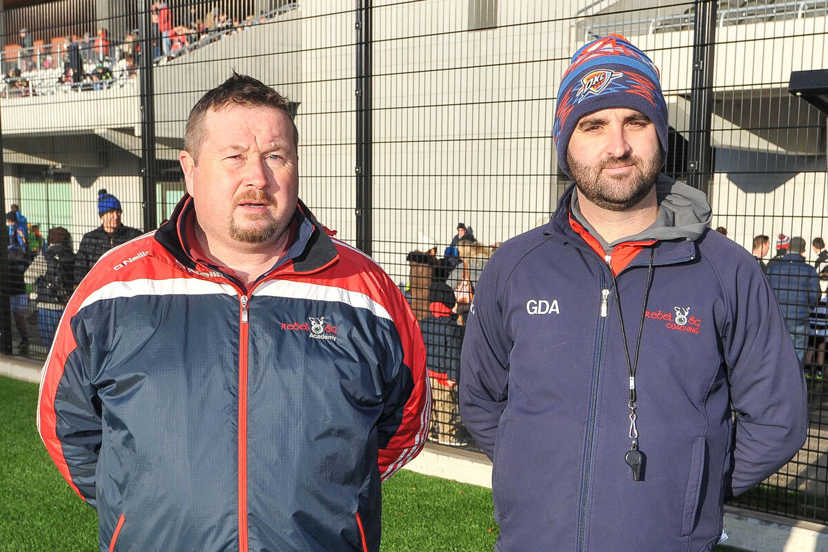  Colm Crowley (right) pictured with fellow GDA Paudie O'Brien at an U8 blitz at Páirc Uí Chaoimh in 2017. Picture: David Keane