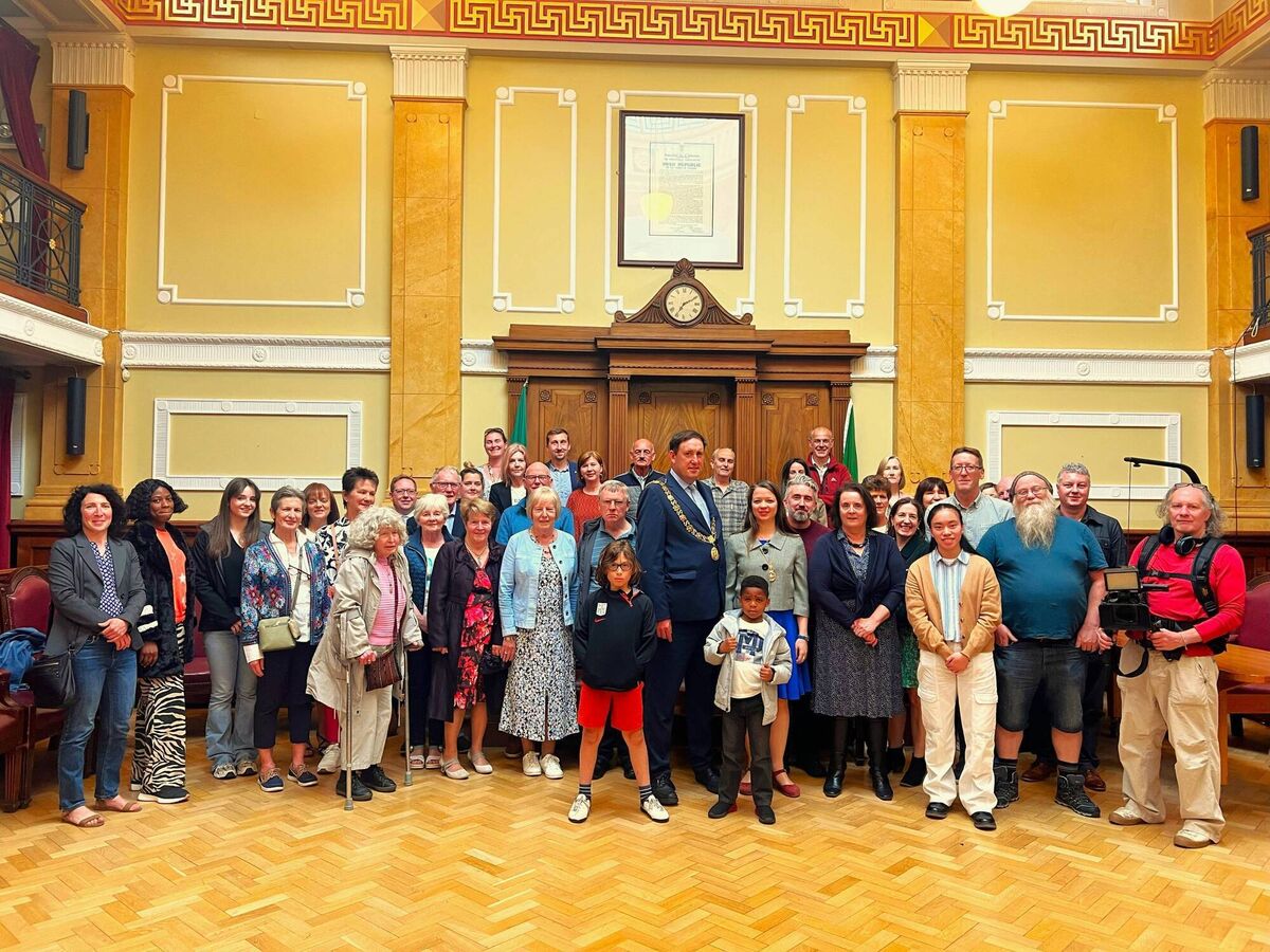 Former Independent councillor Kieran McCarthy, Lord Mayor of Cork welcomed members and supporters of Douglas Tidy Towns to a reception in the Council Chamber at Cork City Hall, earlier this year. Picture: Douglas Tidy Towns