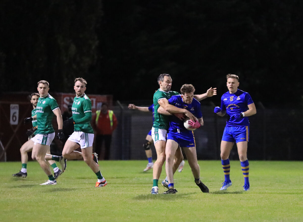 St Finbarr's Ethan Twomey tries to break free from Ballincollig's Liam Jennings. Picture: David Creedon St Finbarr's Ethan Twomey tries to break free from Ballincollig's Liam Jennings. Picture: David Creedon