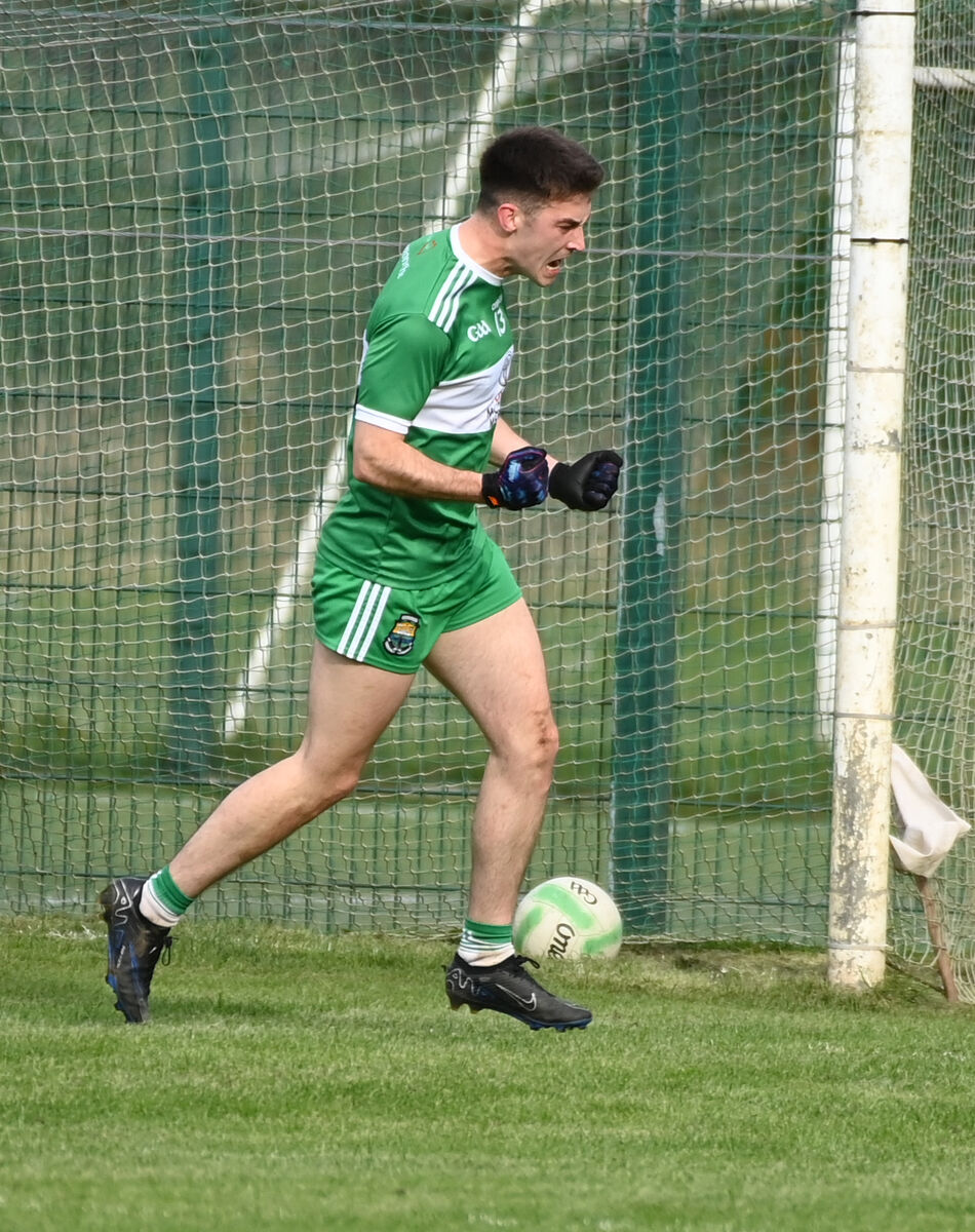 Macroom's Eolan O'Leary celebrates his goal against Ilen Rovers. Picture: Eddie O'Hare