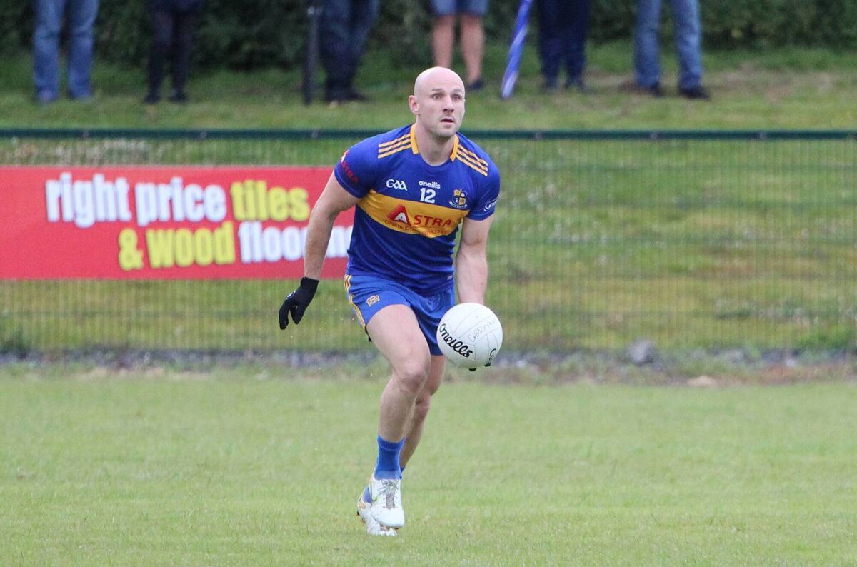 Brian O'Driscoll in action for Carrigaline in the Division 1 football league final against Nemo Rangers in July. Picture: Bernard Laverty