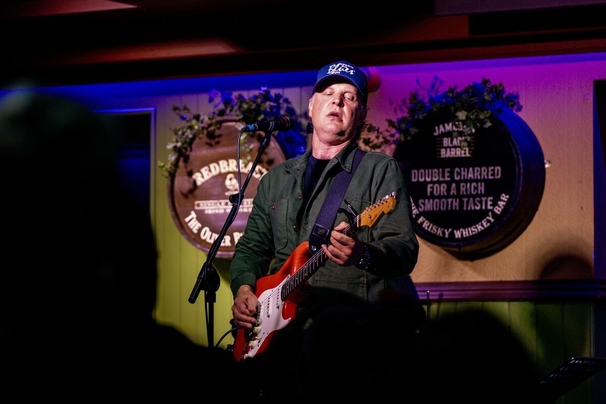 Joe Bonamassa and band performing in The Oliver Plunkett on Monday during a press conference. Picture Chani Anderson