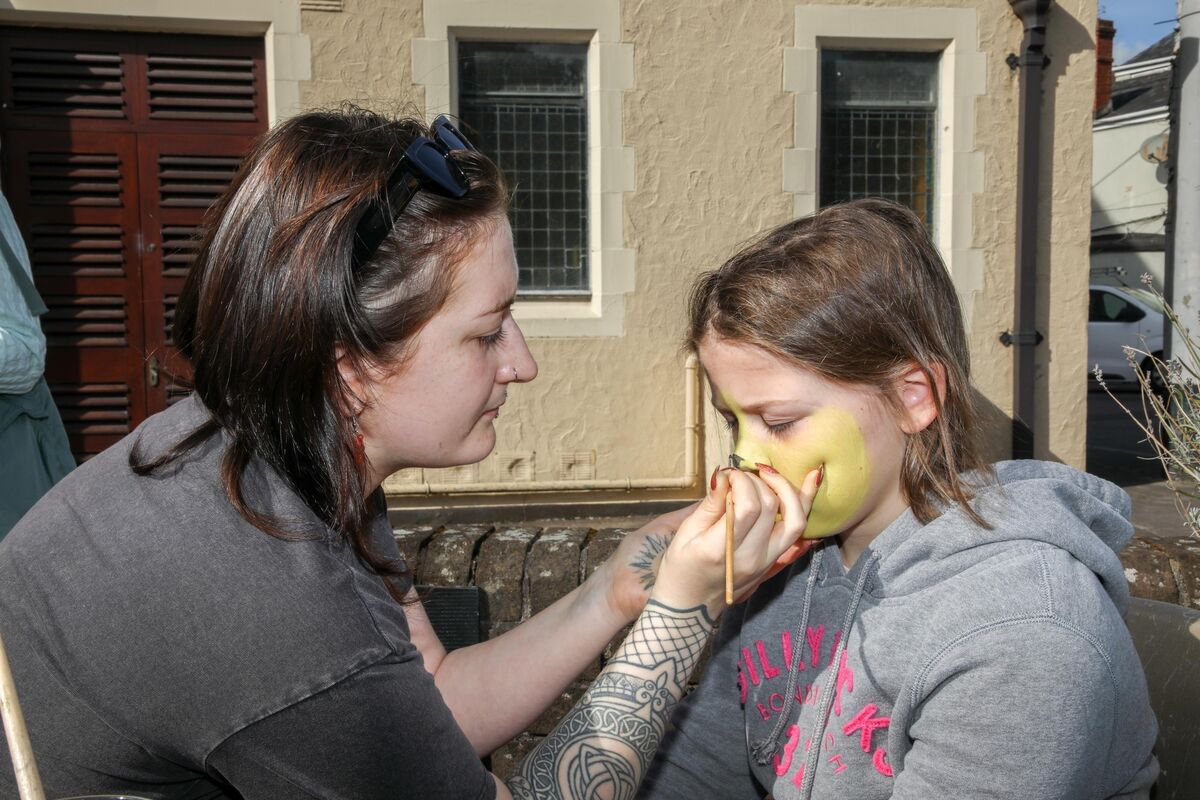 Eva Dolic gets her face painted by artist Alex Appelbe at the Free Family Fun Day that took place at the Plaza, Blackpool.