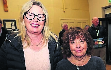 Trish O’Mahony and Norma Barrow, both Murphy’s Rock and Bride Valley Support Group committee members, at the showing of their film, ‘Murphy’s Rock and Bride Valley, A Social History’, at Blackpool Community Centre.