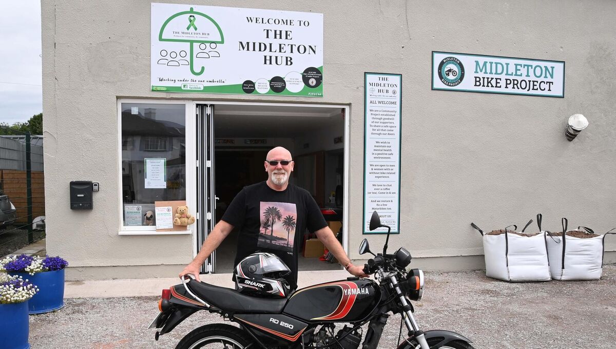 Bunny O'Riordan of The Midleton Hub who drove around the 32 counties of Ireland on his late son Cian's bike with a support team to raise funds and awareness for 'living with suicide'.